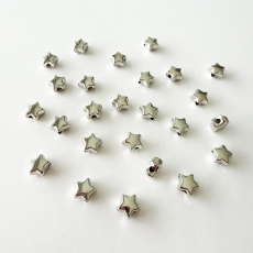 Sternanhänger silber gelocht 6mm 25 Stück