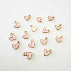 Herzanhänger rosa-gold 0.7cm 15 Stück