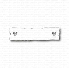Gummiapan Stanzschablone Schildchen mit Herzen 5.6x1.4cm