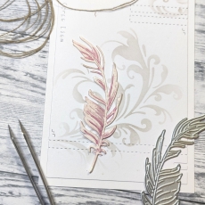 Gummiapan Stanzform Grosse Feder Lager Feather 4.3x9.3cm PRE-ORDER Lieferbar ab 10.07.2025