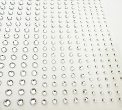 Rhinestones Strass-Steine silber selbstklebend