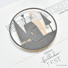 Alexandra Renke Stanzformen Herzhaus Szene im Kreis 6.0cm PRE-ORDER Lieferbar ab 20.10.2025